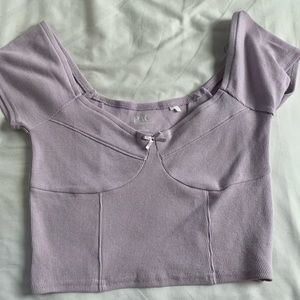 lavender corset look alike crop top